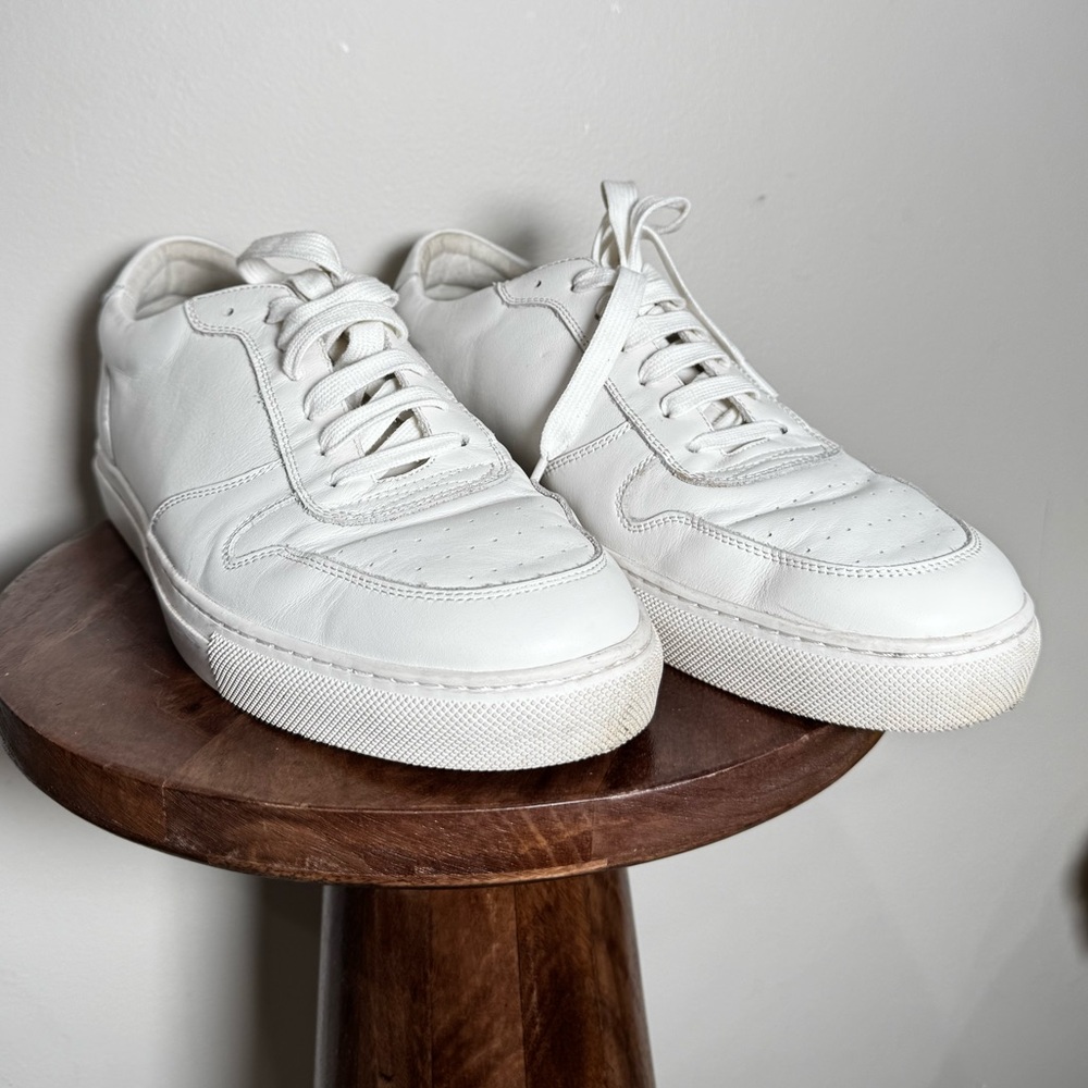 Nordstrom Men’s White Leather Low-Top Sneakers • Size 11